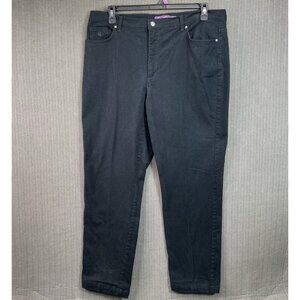 Gloria Vanderbilt Amanda Womens Size 18 Black Stretch Mid-Rise Straight Jeans